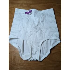 Underscore Firm Control Briefs Size Large (L) White Panty Nylon Spandex NWT